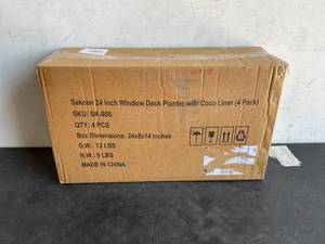 lot 226 image: Sekcen 24 inch Window Box RailingFenceWall Planter 4-Pack