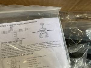 lot 231 image: OFANTOP 52 inch Indooroutdoor 3-Blade Black & Gold Modern Ceiling Fan with Light