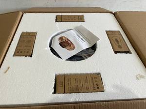 lot 137 image: Letmarey 20 Cage Low Profile Bladeless Ceiling Fan with Light and Remote