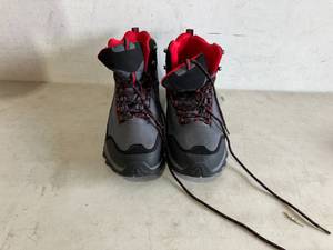 lot 155 image: SILENTCARE Mens BlackRed Waterproof Non-Slip Lightweight Mid Ankle Size 13 Hiking Boots