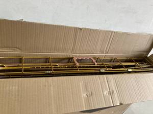 lot 175 image: HOMEY PET Gold Color Folding Design Dog Crate Puppy Kennel with Removable Floor Grid and Pull Out Tray