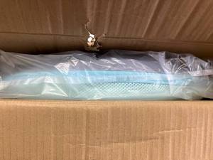 lot 180 image: Nnewvante Light Blue Folding Floor Chair with Back Support and Armrest