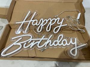 lot 190 image: ATOLS Happy Birthday Neon Sign for Wall Decor