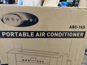 lot 302 image: Whynter ARC-14S 14,000 BTU Dual Hose PlatinumBlack Portable Air Conditioner with Dehumidifier and Fan