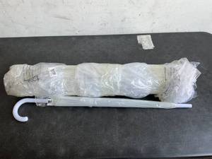 lot 241 image: LOT of 12 Clear Bubble Umbrellas with J-Hook White Handle and Auto Open