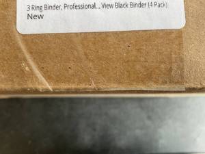 lot 267 image: Office Werks 4-Pack 3-Ring 2.5 inch Crystal Clear ViewBlack Professional Angle D Ring Presentation Binders