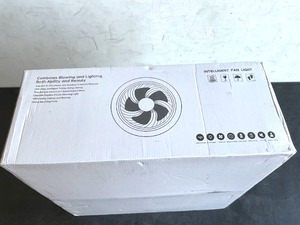 lot 280 image: POWROL Low Profile 19 inch White Flush Mount Ceiling Fan with Light
