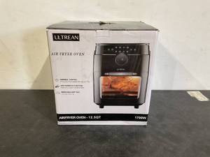 lot 282 image: Ultrean 12.5 qt. Black Air Fryer Toaster Oven with Rotisserie