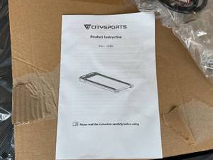 lot 410 image: CITYSPORTS Black & Blue Under Desk Portable Treadmill Walking Pad with Audio Speakers, Dual LED Display and Remote Control