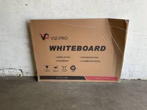 lot 411 image: VIZ-PRO 48 x 36 inch Magnetic WhiteboardDry Erase Board with Silver Aluminum Frame