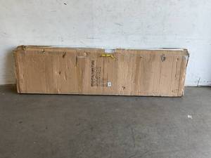 lot 27 image: Oriental Furniture 7 ft. Tall 4-Panel Woven White Fiber Room Divider