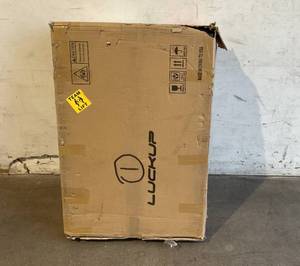 lot 41 image: LUCKUP 38 Inch Black Heavy Duty Wheeled Dog Kennel