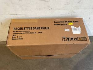 lot 42 image: Blue Whale Black Memory Foam Gaming Chair with Footrest