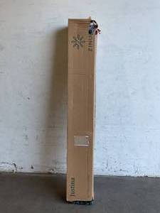 lot 48 image: ZINUS 16 inch Justina Navy Fabric with wooden Legs Full Size Metal Platform Mattress Foundation