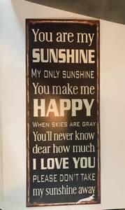 lot 25 image: You Are My Sunshine Metal Sign