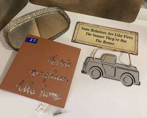 lot 27 image: Home, Relatives, Truck metal signs