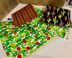lot 39 image: Material 3.5 yd Cactus Flannel