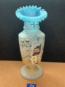 lot 74 image: Antique Hand Painted Vase
