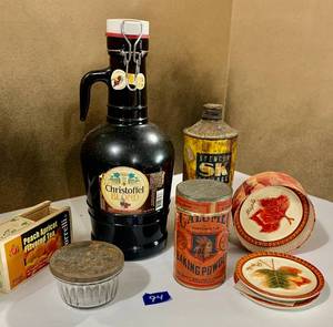 lot 94 image: VTG Tins & Bottles Christoffel Blond