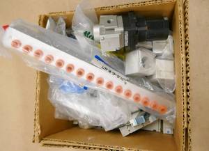 lot 37 image: Box full of New SMC components - solenoid and pneumatic valves