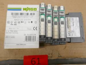 lot 61 image: 5 Allen-Bradley 1734-IB8 Series C IO 8 Channel Digital output Modules and Wago 750-600 Bus End Terminal Module
