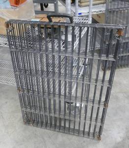 lot 106 image: Portable animal cage - each panel is 2 ft wide x 30 inches tall x 8 panels that fold into whatever shape you want