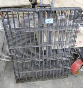 lot 107 image: Portable animal cage - each panel is 2 ft wide x 30 inches tall x 8 panels that fold into whatever shape you want