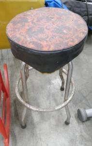 lot 116 image: Refurbished childs rocker and a garage stool