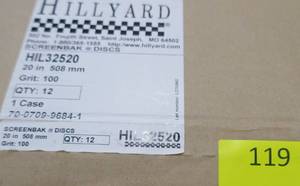 lot 119 image: 100 grit screenbak 20 inch sanding discs and a cleaner pad