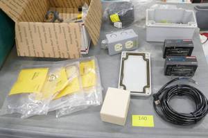lot 140 image: Lot of misc industrial items - Microscan laser scanners, outlet, Turck and Banner items