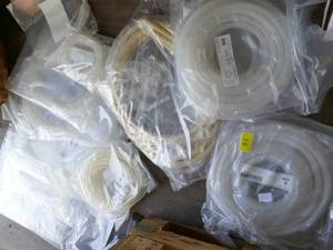 lot 160 image: Box full of various size new silicone tubing