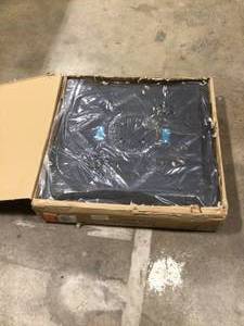 lot 10 image: 220lbs Heavy Duty SandWater Fillable Patio Offset Cantilever Umbrella Base with Wheels Black  Customer Returns See Pictures