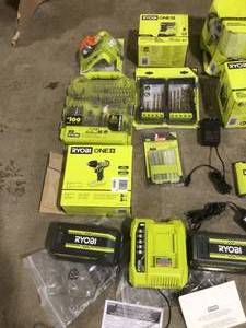 lot 28 image: Lot of Assorted Ryobi Tools and Hardware Various Models and Conditions Customer Returns See Pictures