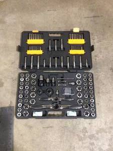 lot 34 image: GEARWRENCH SAEMetric Ratcheting Tap and Die Set (114-Piece)  Customer Returns See Pictures