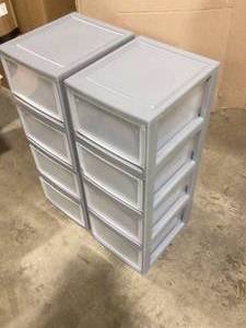lot 36 image: Lot of IRIS 11.88 in. W x 8.13 in. H Gray Stackable Storage Single Drawer  Customer Returns See Pictures