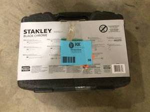 lot 38 image: Stanley 14 in. & 38 in. Drive Black Chrome Laser Etched SAE & Metric Mechanics Tool Set (99-Piece)  Customer Returns See Pictures