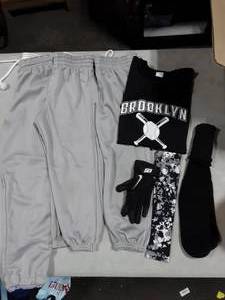 3-Pair Youth Baseball Pants, Sox, Batting Sleeve & Pair Of Nike Batting Gloves
