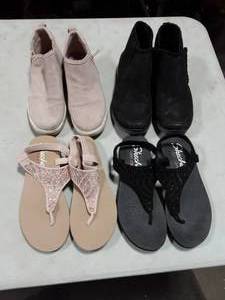 2-Pair Ryka Ankle Booties, 2-Pair Sketcher Yoga Foam Sandals All Size 8