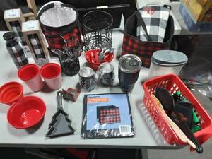 Yeti Tumbler, Flatware Plasticware, Collapsable Cooler, Buffalo Plaid Misc