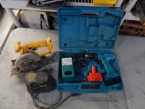 DeWalt 18 Volt Circular Saw With Battery And Charger, Makita 12 Volt Drill With Battery & Charger