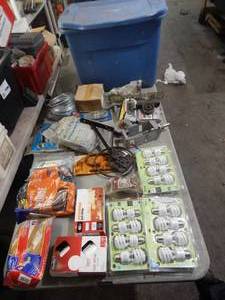 Large Assortment Of Light Bulbs & Household Hardware