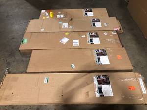 lot 12 image: Lot of Ply Gem 15 in. x 59 in. Polypropylene 4-Board Closed Board and Batten Shutters Pair in Brown