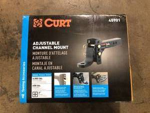 lot 19 image: 6,000 lbs. 6-34 in. Drop Adjustable Trailer Hitch Channel Mount with 1 in. Ball Hole (2 in. Shank) by CURT Customer Returns See Pictures