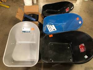 lot 43 image: Lot of Assorted Wheelbarrow For Parts  Customer Returns See Pictures