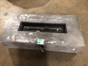 56 in. x 28 in. Rectangular Concrete Propane Outdoor Fire Pit with Lava Rocks in Light Gray  Customer Returns See Pictures