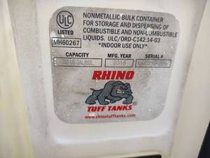 lot 28 image: Rhino Poly Oil Tank on Stand, 225 G...