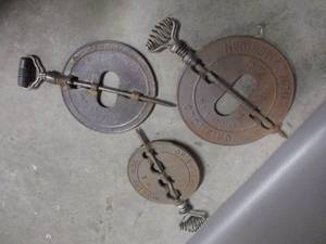 lot 6 image: Griswold Cast-iron Wood Stove Dampers