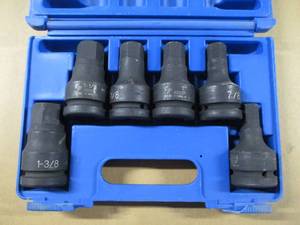 lot 22 image: Grey Pneumatic Impact Set, Hex, 1 inch drive, 6 piece kit