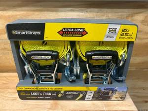 lot 61 image: SMARTSTRAPS 20 Commercial Ratchet Tie Downs- 2 Pack