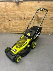 lot 71 image: RYOBI ONE  HP 16 Brushless Battery Operated Lawn Mower (Mower Only)